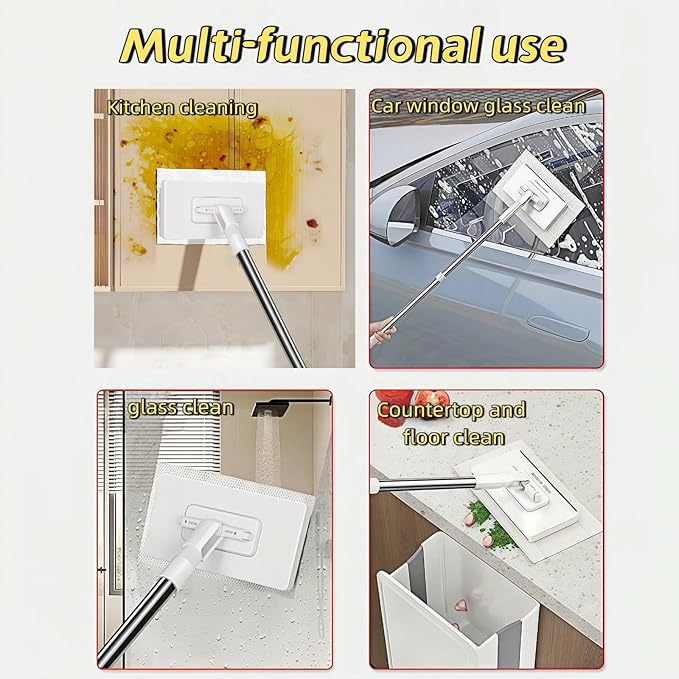 Convenient Cloth Changing Mini Mop with Clean Glove*1 and Reusable Cleaning Cloths*5Clever and Portable No Wash Mops with One-Click Cloth Change Zero Touch Mop for Small SpacesCorners