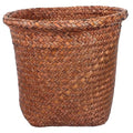 Cabilock Straw Woven Wastebasket Small Practical Waste Paper Basket for Office Home Bedroom with Unique Decorative Design and Open Top for Disposal