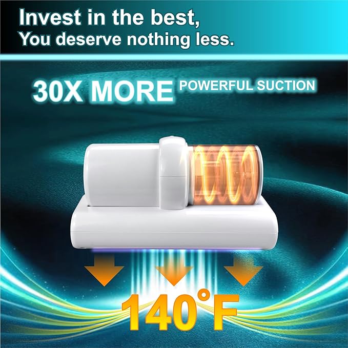 Sonashi Mattress Vacuum Cleaner 16Kpa Bed Cleaner with 150 °F High-Temperature Cleaning HEPA Filter &amp Ultrasonic Lightweight Handheld Vacuum for Bed Sofa and Upholstery