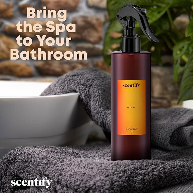 Scentify Miami Odor Neutralizing Room Spray – Luxury Cashmere Floral &amp Musky Wood Fragrance Instant Odor Eliminator for Home Office &amp Car – 12 oz