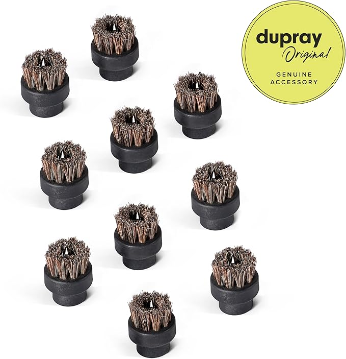 Dupray Small Horsehair Brushes - Gentle and Effective Cleaning Accessories for Dupray Steam Cleaners Pack of 10