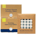 CLEANOMIC Foaming Hand Soap Tablets Garbage Disposal Cleaner and Kitchen Cloth Bundle