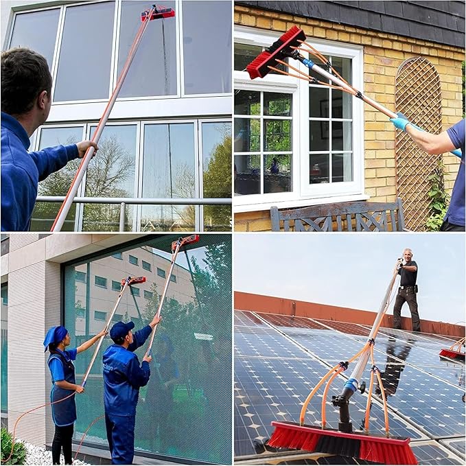 10M Telescopic Window Cleaner Pole Water Fed Window Cleaning Equipment Glass Cleaning Tools for High Indoor/Outdoor Windows – Extendable Reach for Effortless Cleaning7m