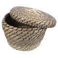 Happyyami Office Waste Basket Under Desk Trash Can Lid Woven Basket Small Trash Can Rustic Design