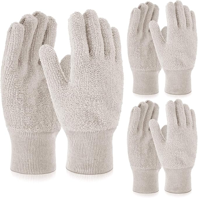 Syhood 3 Pairs Silver Polishing Cleaning Gloves Jewelry Polishing Anti-Tarnish Removal Gloves for Jewelry Gold Brass Copper Blinds Debris Ring Stainless Metal