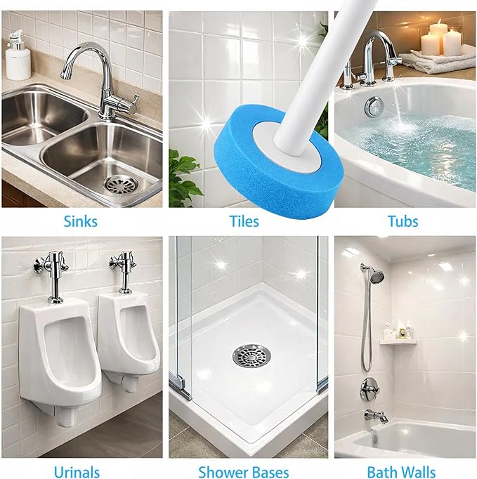 CiLoN Wall-Mounted Disposable Toilet Brush Kit and 30 Fresh Bleach Scrubbing Sponge Pads. Bathroom Space Saving Toilet Wand kit. Toilet Bowl Brush and Holder Set. (Starter Kit + 30 Brush)