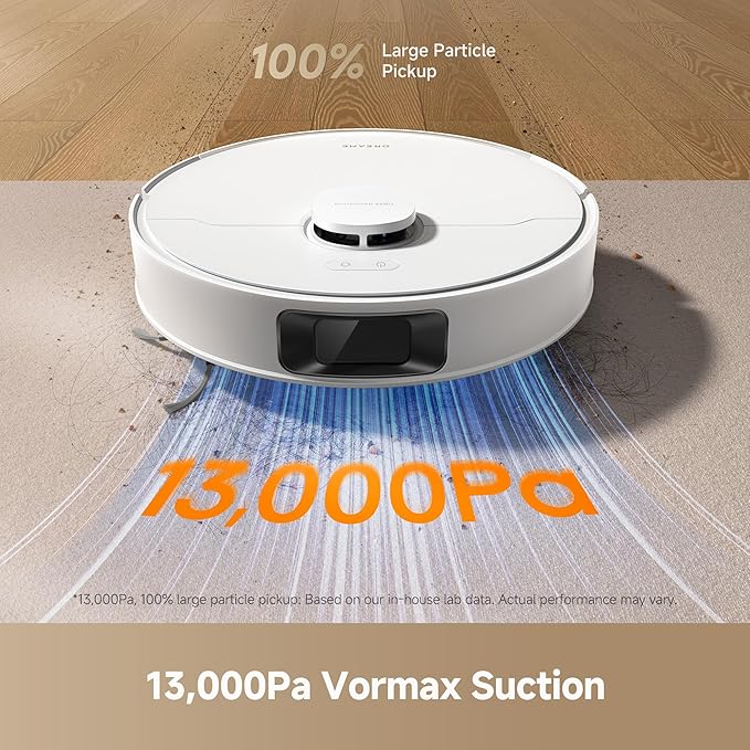DREAME D20 Plus Robot Vacuum and Mop 13000Pa Suction Self-Emptying with 5L Dust Bag DuoBrush for Pet Hair LDS Mapping App &amp Voice Control 5200mAh Battery Ideal for Hard Floors &amp Carpet