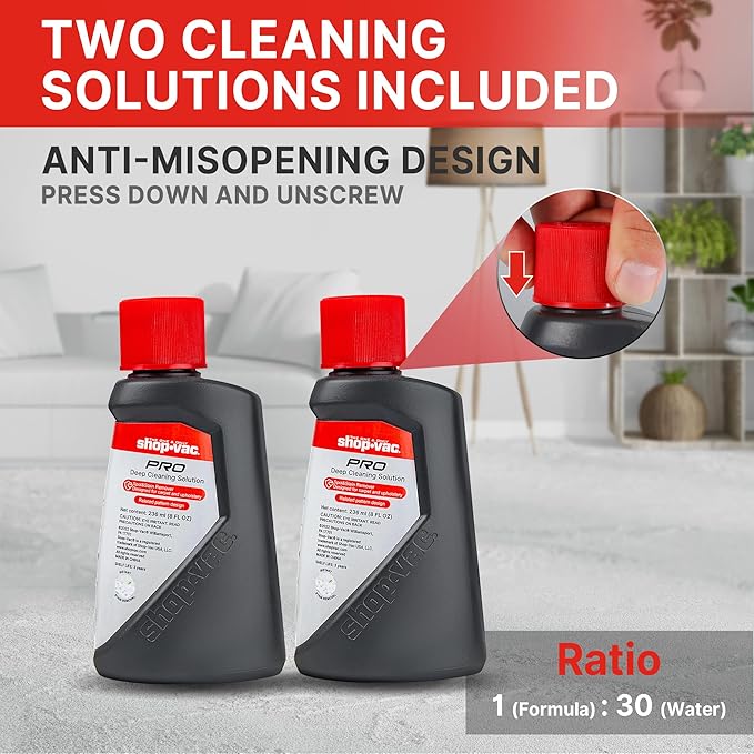 Shop-Vac Portable Carpet and Upholstery Cleaner Machine Powerful Spot Cleaner for Pet Stains Sofa Rug Mattress Curtain and Car Seats Lightweight with Two Cleaner Solutions