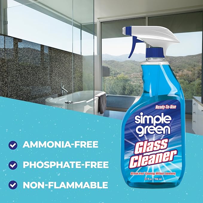Simple Green Ready-To-Use Glass Cleaner 32 oz. Blue (Pack of 4)