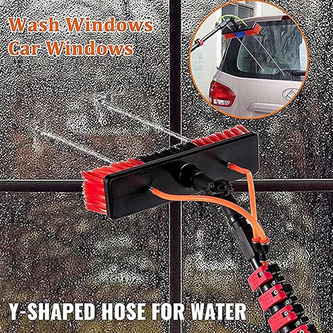 3.6-10.8m Telescopic Window Cleaner Window Cleaning Pole Water fed Telescopic Brush Window Cleaner kit extendable Solar Panel Washing Equipment Cleaning Conservatory roofBrushhead55cm-7