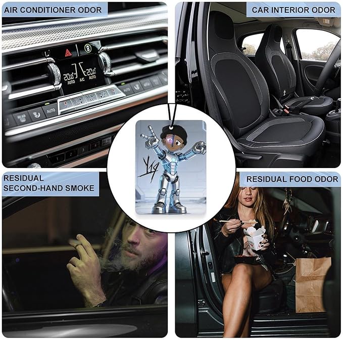 5PCS Car Air Freshener Hanging Personalized Double Sided Tech Kid Car Fresheners Long Lasting New Cars Scents Cute Automotive Freshies for Closets Drawers (tea)