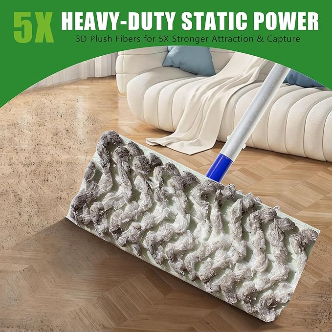 120ct Dry Sweeping Cloths Refills for Swiffer Sweeper Mop + Deluxe Heavy Duty Dry Sweeping Cloths Disposable Microfiber Duster Mop Pads for Cleaning Hardwood Floor Dust and Pet Hair