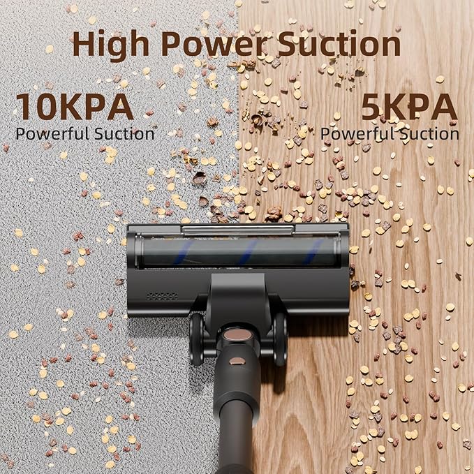 COWSAR Cordless Stick Vacuum Cleaner Bagless Lightweight Stick Vacuum for Carpet and Floor 8-in-1 Rechargeable Wireless Powerful Suction Vacuum Cleaner for Home Blue