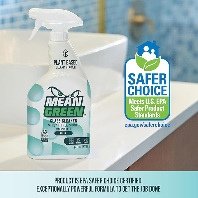 Mean Green Non-Concentrated Ready-to-Use Glass Cleaner Fresh Scent 24 Ounce 6 Pack