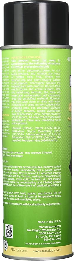 Nu-Calgon Pan-Treat Scum Remover (200 Tablets) and Evap Foam No Rinse Evaporator Coil Cleaner