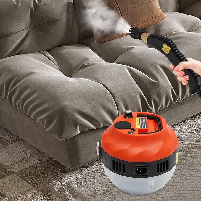 1600W Steam Cleaner with 6-Gear Adjustable Steam 0.35Gal Water Tank and Multiple Brushes for Home Cleaning of Floors Kitchens and Upholstery