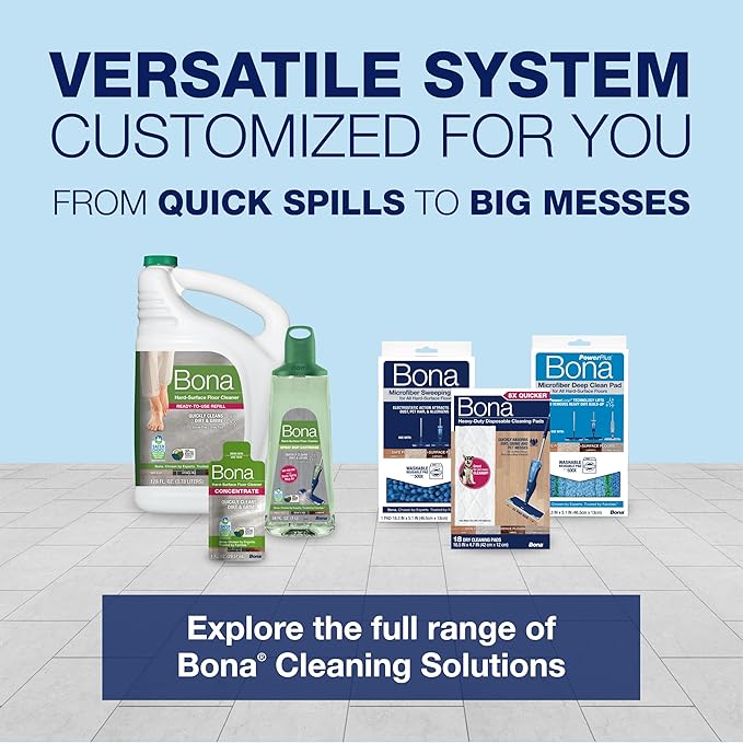 Bona Premium Motion Multi-Surface Floor Spray Mop - Includes Multi-Surface Floor Cleaning Solution and Machine Washable Microfiber Cleaning Pad - for Stone Tile Laminate and Vinyl Floors