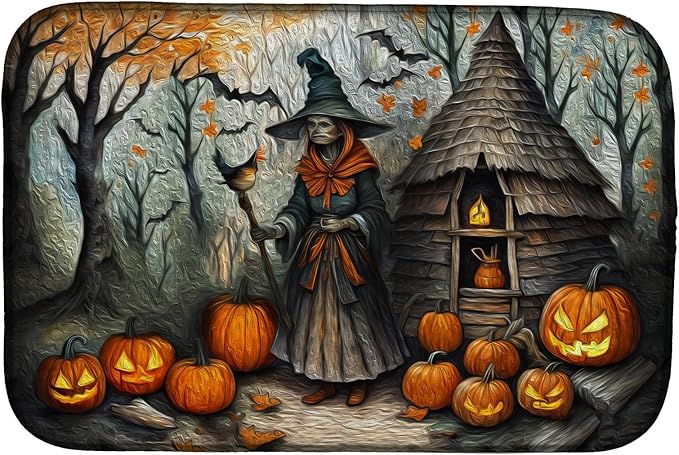 Caroline's Treasures DAC2220DDM Slavic Witch Spooky Halloween Dish Drying Mat Absorbent Dish Drying Mat Pad for Kitchen Counter Dish Drainer Mat for Countertop 14 x 21 Multicolor