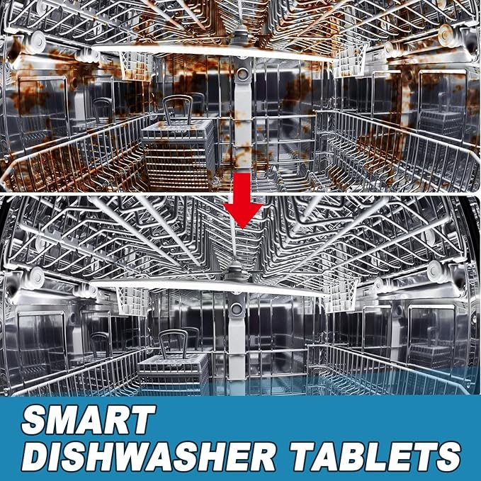 Powerful Dishwasher Cleaning Tablets - Eliminate Dirt Odor &amp Excess Foam Deep Clean Your Dishwasher(3PCS)