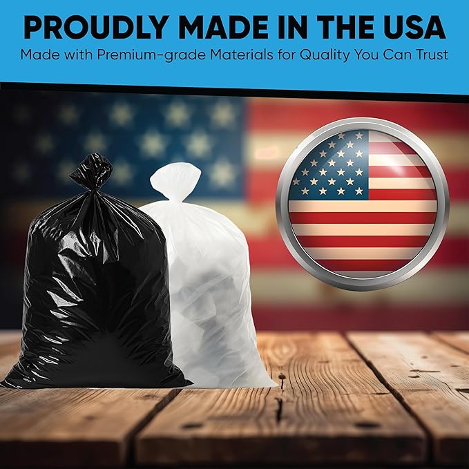 Contractor Garbage Bags 55 Gallon Heavy Duty | 50 Count | Construction Bags Heavy Duty with Ties | 55-60 Gallon Trash Bag for Contractors