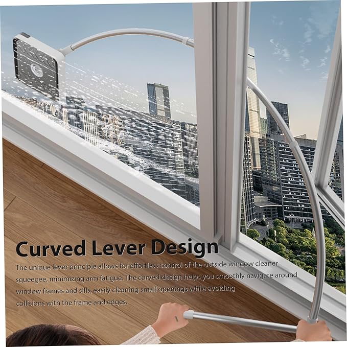 Apartment Window Cleaner 51inch High-Rise Window Squeegee with Extension Pole Outdoor Cleaning Tool for Tall Buildings