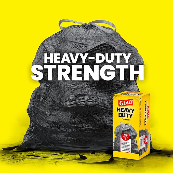 Glad ForceFlex Heavy Duty Large Trash Bags Hold 80+ lb 30 Gal 50 Ct Pack of 3 (Package May Vary)