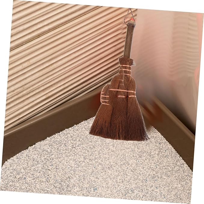 2 Sets Broom and Dustpan Sets for Pet Mini Desktop Cleaning Kit Wooden Handle Brush Pet Litter Shovel Stainless Steel Safe for Hands Cat and Dog Use
