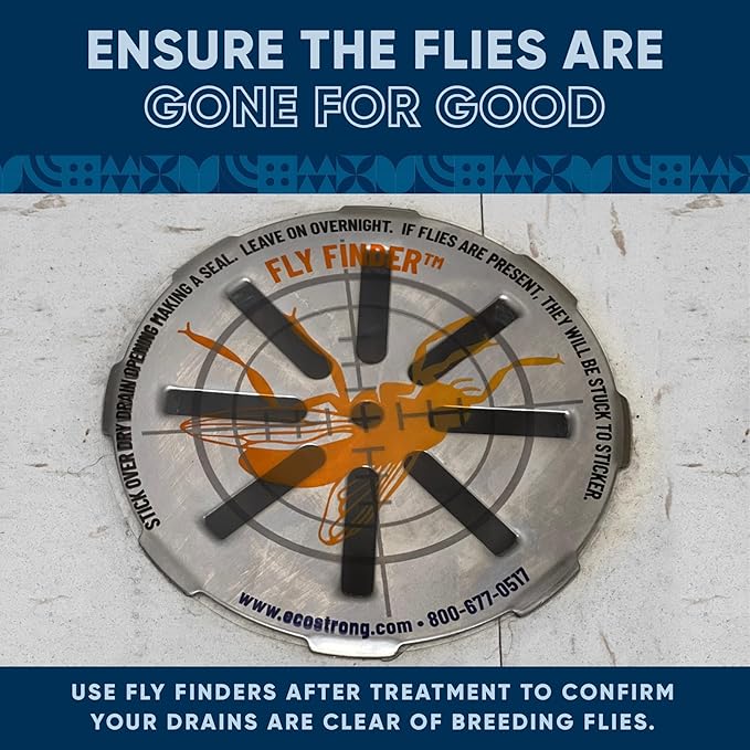 Fruit Fly Drain Treatment | Drain Fly Eliminator | Eliminates Gnats Sewer Flies and More - Works in All Drains - 128 Fl Oz w Fly Finder
