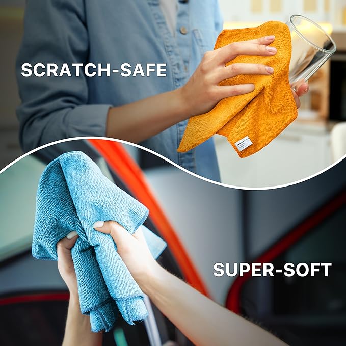 Simple Houseware Microfiber Cleaning Cloth 50 Pack 12 x 12 4 Colors