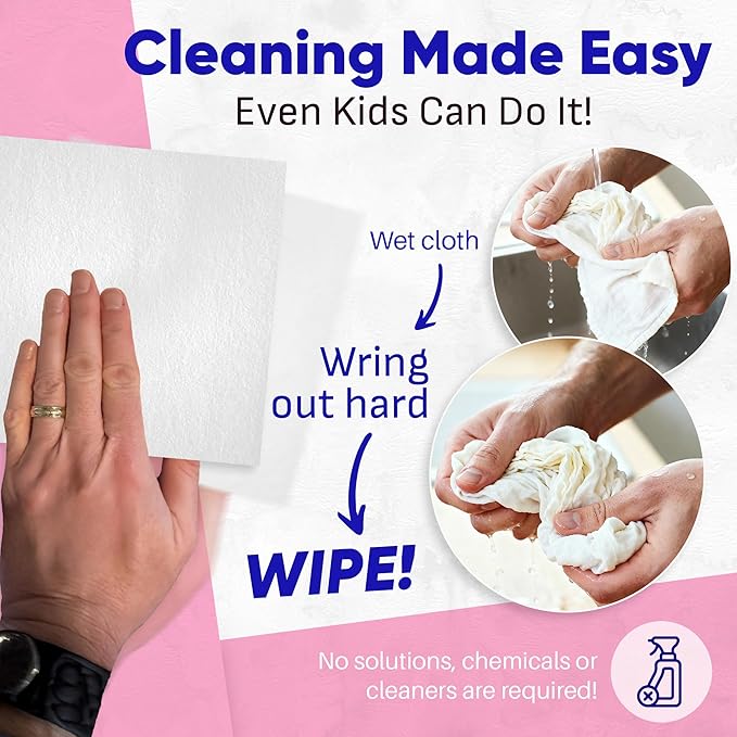 Zezo-Fiber Microfiber Cleaning Cloth - Highly Absorbent Premium Towels for Cars Kitchen Glass and Automotive Surfaces Soft Lint-Free Reusable Multipurpose Cleaning Rags11 Pack