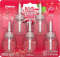 Glade PlugIns Refills Air Freshener Scented and Essential Oils for Home and Bathroom Candy Cane Cheer 3.35 Fl Oz 5 Count