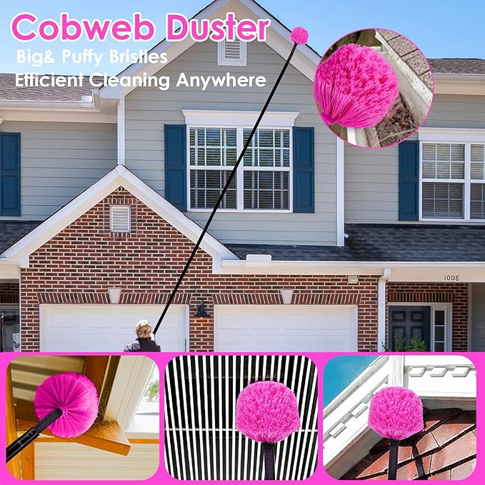 15 Foot Dusters for Cleaning Duster with Extension Pole 7-15ft Microfiber Feather Duster Used for Cleaning Ceiling Fan High Window Blinds Shutters Sofa Cobweb Duster for Home (12 PCS)