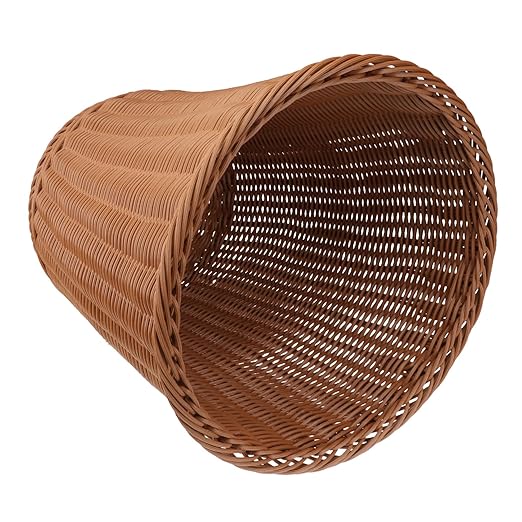 Mobestech Woven Rattan Trash Basket Household Rubbish Container No Lid Compact Wastebasket for Bathroom Bedroom Office Home Use Random Color Random Color