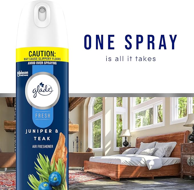 Glade Air Freshener Room Spray Juniper &amp Teak Fresh Collection 8.3 oz 6 Count