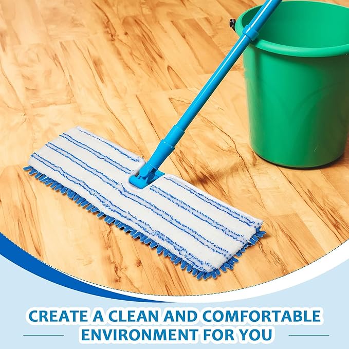 Chengu 12 Pieces Microfiber Flip Mop Refills Replacement Heads Double Sided Cleaning Pads Machine Washable Mop for Dry and Wet Kitchen Home Use