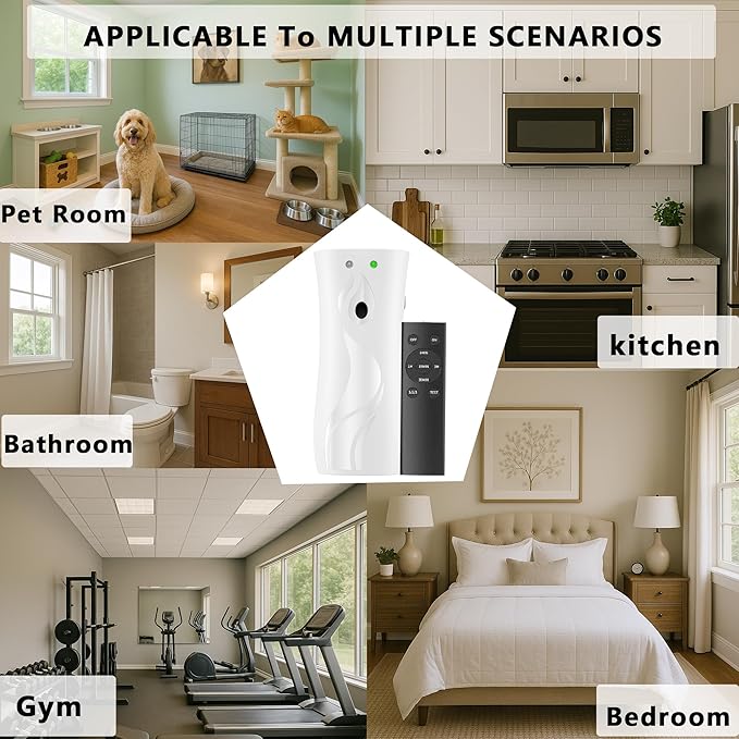 Automatic Air Freshener Spray Dispenser 8-Pack Wall Mounted or FreestandingMultiple Time SettingsCommercial and Home Use in Bathrooms Offices Living Rooms and Commercial Places (White 1121)