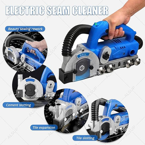 1200W 9000RPM Electric Grout Remover Portable Self-Vacuuming Tile Seam Cleaner with Diamond Blade for Kitchen Bathroom Professional DIY Regrouting Tool