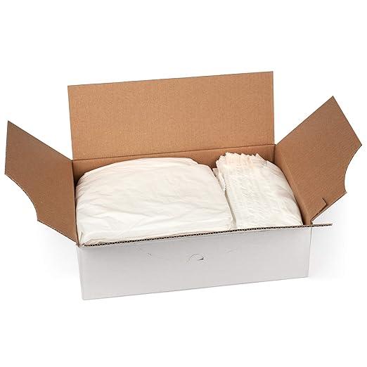 Aluf Plastics W31 12-16 Gallon White Trash Bags (Huge Pack of 500) 0.5 MIL - Garbage Bags for Commercial Business and Residential Spaces