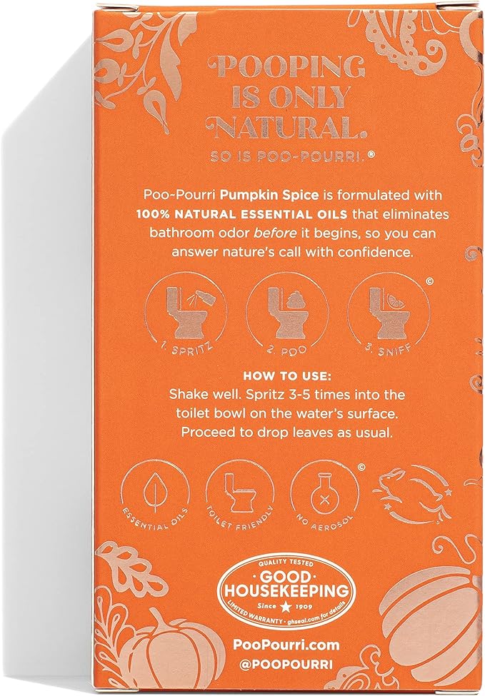 Poo-Pourri Toilet Spray 2 Oz &amp 10 ml Pumpkin Spice 2 Count
