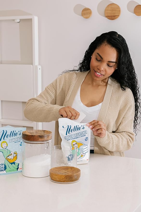 Nellie’s Complete Laundry Bundle – Concentrated Laundry Soda (50 Loads) Oxygen Brightener (50 scoops) &amp WOW Stick Stain Remover