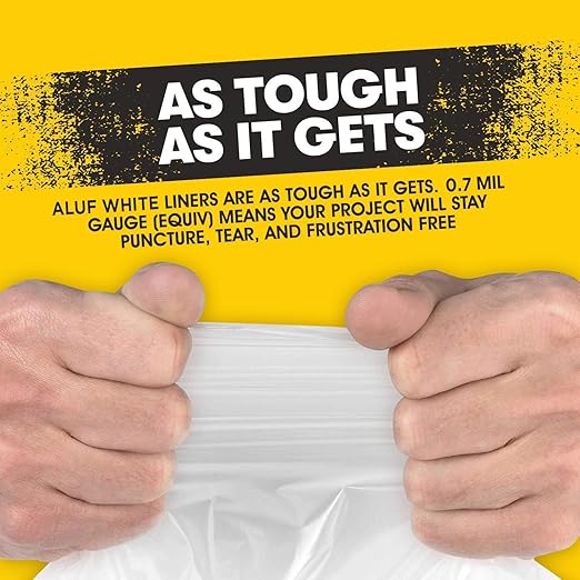 Aluf Plastics 20-30 Gallon Trash Bags 30 x 36 White (Pack of 400) - For Bathroom Household Office and Lightweight Garbage - Coreless Rolls