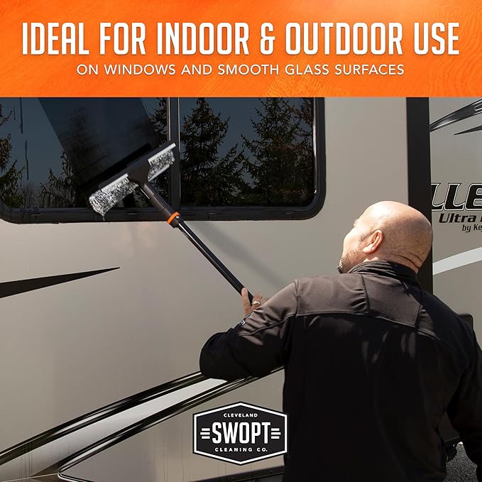 SWOPT 12 Combination Squeegee Head - Blade With Detachable Microfiber Scrubbing Pad - Interchangeable With All SWOPT Products for Efficient Cleaning and Storage