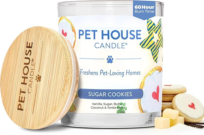 Pet House Candles Plant Based Cookie Scented Candle Clean Burning Long Lasting for Home Sugar Cookies