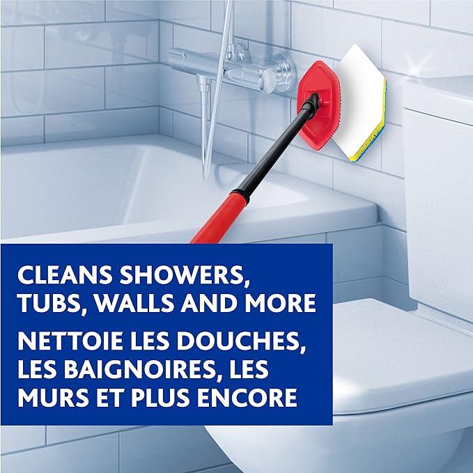 Vileda Bath Magic Bathroom and Tub Mop | Multisurface Cleaning Mop | Safe to Use on Tile Glass Ceramic Bathtub Shower Surfaces
