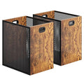 Retro Office Trash Can Iron and Wood Combination Bedroom Garbage Can Rectangular Design Wastebasket with Handle Industrial Style Trash Can for Home Office 11.02 X 7.87 X 11.81 4.5 Gallon (2)