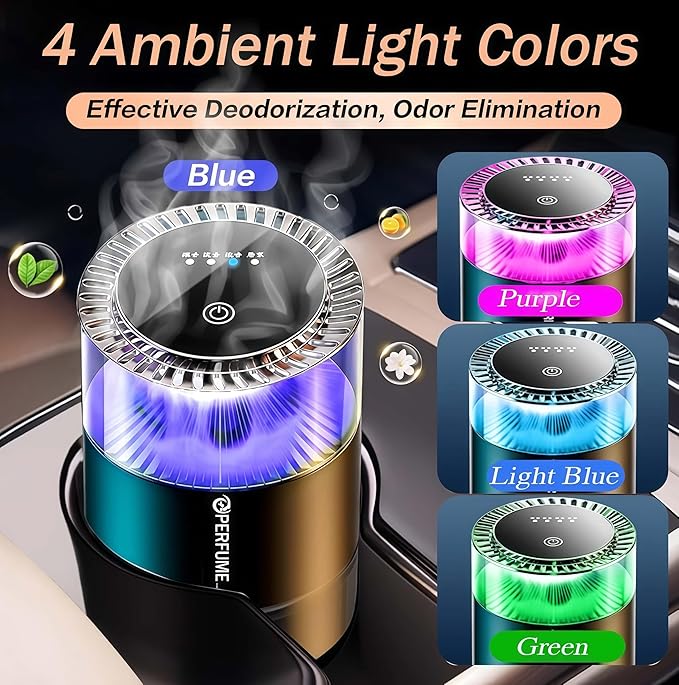 Smart Aroma Diffuser for Car Classic Cologne Scent Car Perfume Air Freshener Aromatherapy for Men Refreshing and Elegant Automotive Fragrance