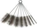 12 Inch Pipe Cleaning Brush Set with Stainless Steel Bristles 8 Piece Variety Pack | for Auto Parts Bottles Guns Tubes etc.