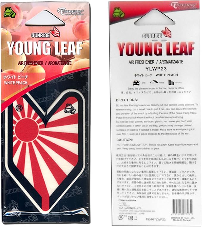 YLWP93 Japan Tree Frog Peach Scents JDM Air Freshener White 1 Box 24 Piece