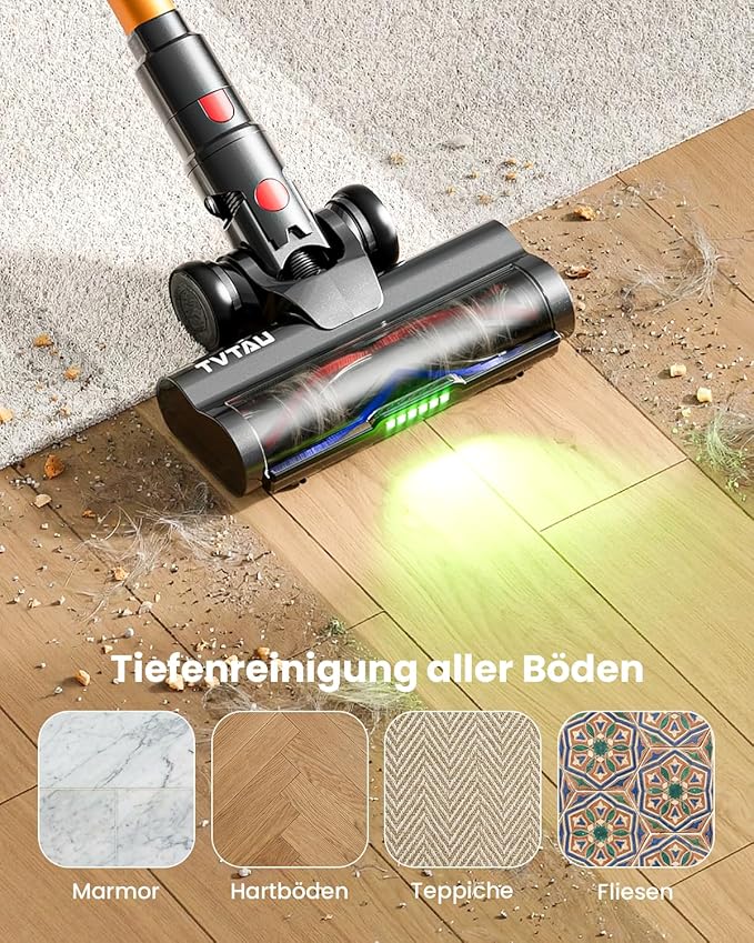Cordless Vacuum Cleaner Self-Standing 600W 50KPA 70Min Runtime Stick Vacuum for Home 1.4L Dust Cup LED Display Anti-Tangle 8-Stage Filtration for Hardwood Floor Carpet Pet Hair