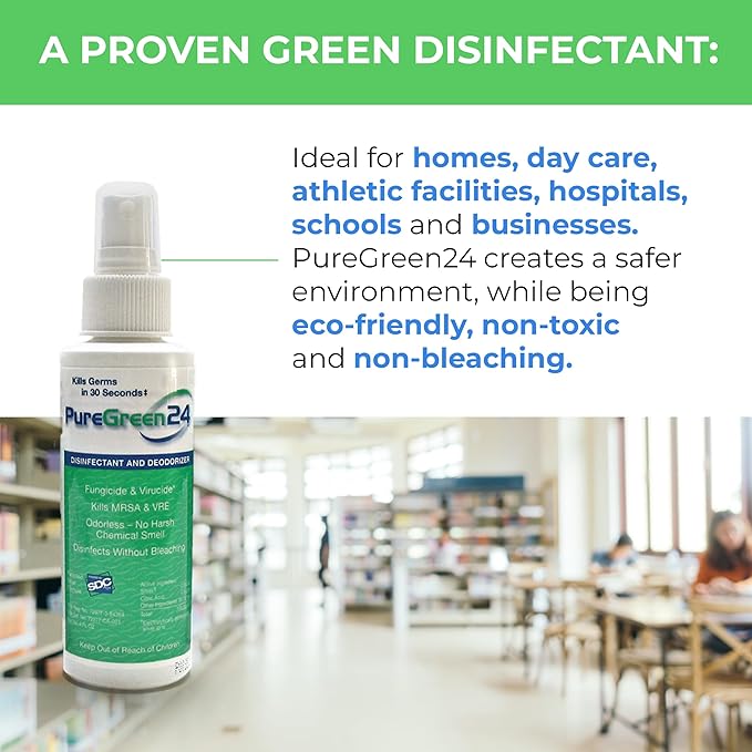Safe &amp Effective Disinfectant. Kills Deadly Germs including RSV COVID-19 Norovirus MRSA Staph 2026 flu Bird flu Contains no toxic chemicals odorless child &amp pet safe 3 4oz spray bottles